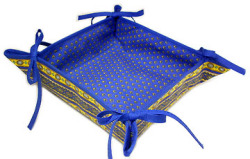 Provencal bread basket (Lourmarin. blue x yellow) - Click Image to Close